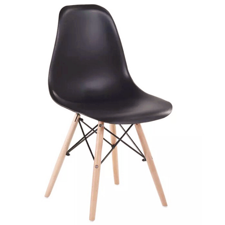 热销北欧款式塑料餐椅带木腿伊姆斯椅子